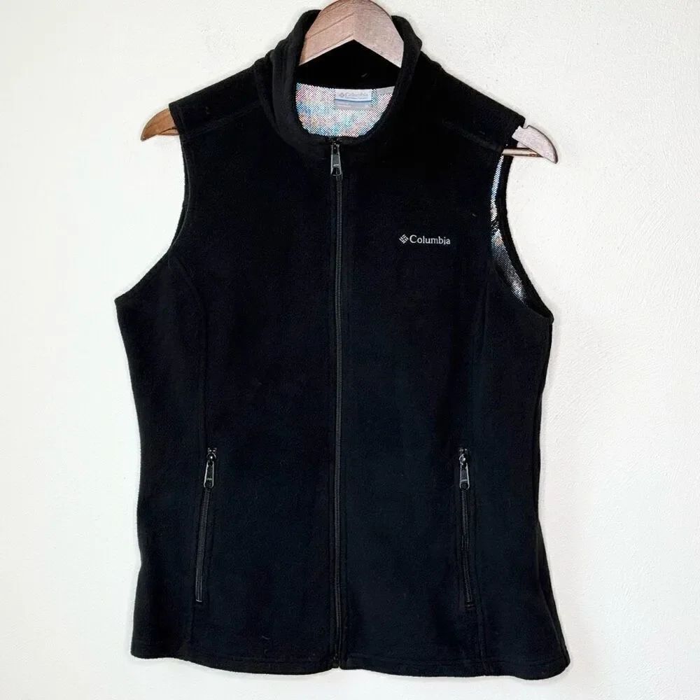 Columbia Fleece Omni-Heat Black Full Zip Up Vest - Women’s US M